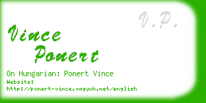 vince ponert business card